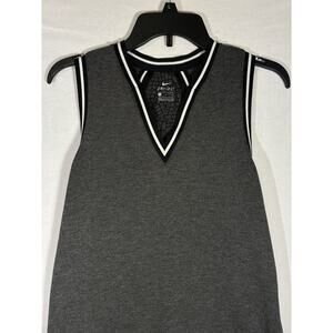 Nike Women's Knit Burnout Sleeveless Golf Polo ~ Small Shirt Dri-fit Gray